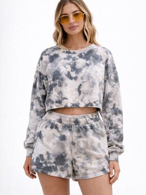 Hollister Tie-Dye Cropped Sweatshirt & Joggers Set